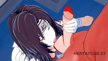 Naruto Hentai 3D - Kurenai Blowjob and handjob to Naruto, and he cums in her mouth