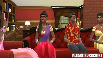 Three Indian Step-sisters help virgin stepbrother have sex for the first time as a thank you for the vacation he gave