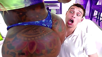 He gets punished by his hot black stepmom - ebony porn