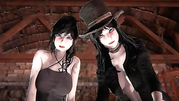 3D Porn - Pale twins 3some