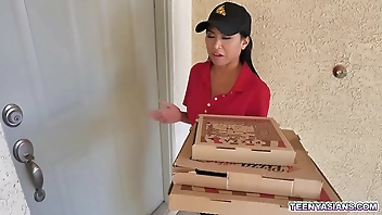 Jay Romero and Rion King wants some pizza and Ember Snow delivered it fresh and hot with an extra threesome service.