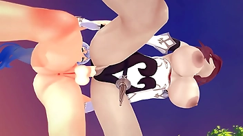 Futa Genshin Impact - Rosaria gets creampied by Ganyu - 3D Hentai
