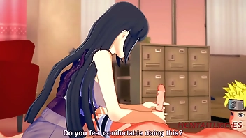 Naruto Hentai - Naruto x Hinata. Handjob, Boobjob & Fuck with cum inside - Animation 3D porn