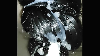 Cum in hair 2