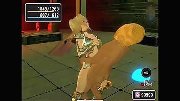 Pretty blonde girl having sex with men and goblin in Pricia defense 3d hentai game video