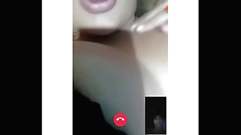 Video call talking to my comadre showing me her huge ass and pussy