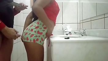 in the bathroom and fucked the hot young bitch