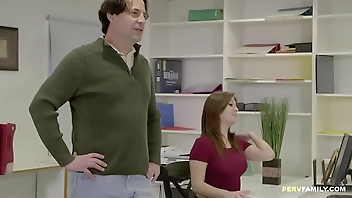 Stepdad drilling sexy but oops, is that family at the door?