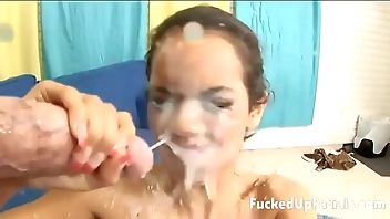 Daisy Marie gangbanged and cum showered