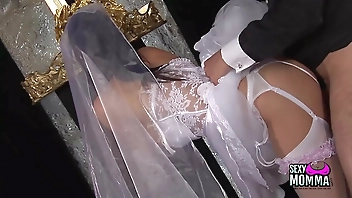 Horny bride gets a hard fuck