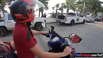 Amateur Thai teen girlfriend big titty fucked back in the hotel