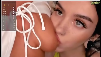 Young girl breastfeeding her little friend part2