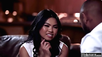 Asian wife gets fucked by big black cock