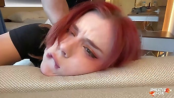 Redhead Hard Fucking and Deep Blowjob - Cum in Mouth