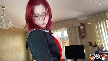 girl Deepthroat and Hardcore Sex with Classmate while Parents are at Work