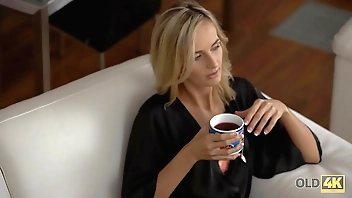 OLD4K. Old man and his winsome wife begin morning with sensual sex