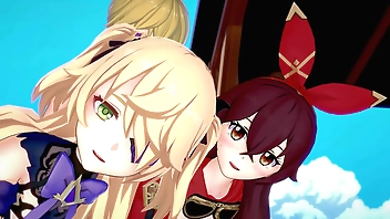 Genshin Impact - Two Archer Girls [3D Hentai, 4K, 60FPS, Uncensored]