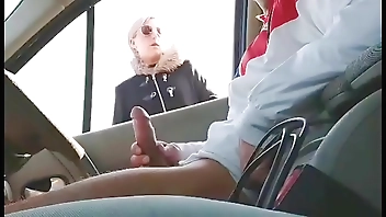 I jerked my cock in a way, this young lady drops her boyfriend to watch