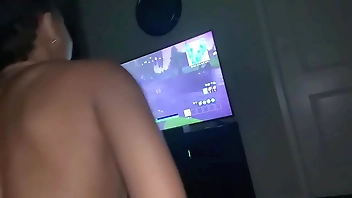 My neighbor LOVES CUMMING IN MY pussy as he plays his video game