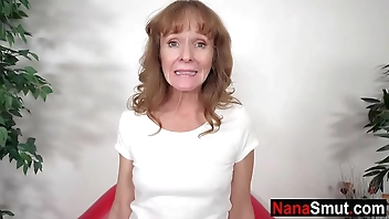 Skinny step grandma is getting horny