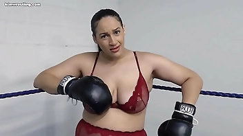 Curvy BBW Boxing in Lingerie