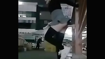 Girl fucks dildo at work