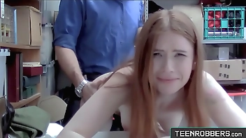Petite Redhead Teen Thief Fucked in Doggystyle by Mall Guard - Teenrobbers.com