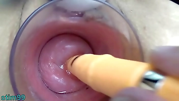 Japanese Milf Cervix Fucking with German real penis dildo and asian chopsticks