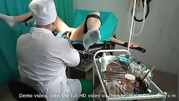 Girl get orgasm om gyno chair