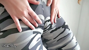 When he cums in my favourite Camo Leggings and Panties