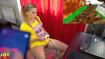 Letsplay Retro Game With Remote Vibrator in My Pussy - OrgasMario By Letty Black