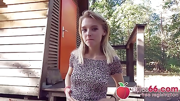 SWEET TEEN Lily Ray gets BONED behind an old shack and swallows a big load! (ENGLISH) Dates66.com