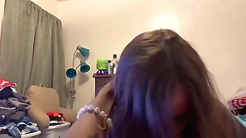 Cute lesbian bestfriend comes into my room to suck me off