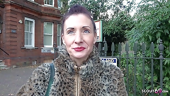 GERMAN SCOUT - SKINNY REDHEAD MATURE SCARLETT TALK TO FUCK AT STREET CASTING