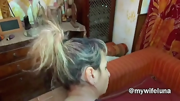 my wife getting excited with my cock and dildo together in her ass