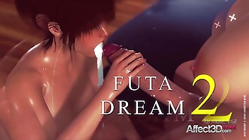 Big tits babe dreaming about a futanari anal sex with her girlfriend