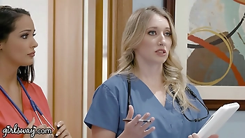 Girlsway Hot Rookie Nurse With Big Tits Has A Wet Pussy Formation With Her Superior