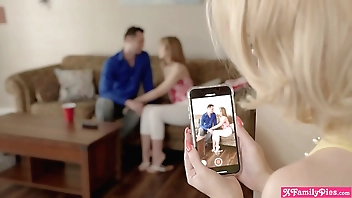 Naughty teen stepsisters fucking with new friend