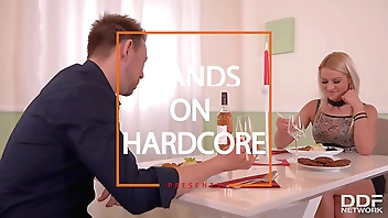 Kinky Cherry Kiss offers her boyfriend after dinner deepthroat and anal sex