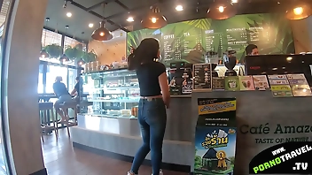 Drinking caffe with young Thai Girl