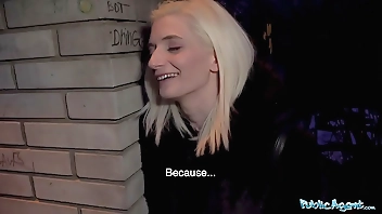 Public Agent Pretty skinny student receives facial in cheap Czech hotel