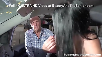 Senior Citizen Giving his Niece a Ride Downtown