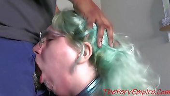 White hooker gets her face fucked by big black cock