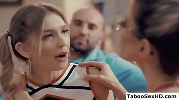 Stepmommy and threesome with a horny man