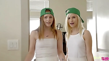 Cute teens sharing a cock