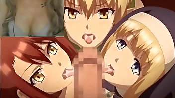 Hentai - 3 girls fucks a lucky boy  (HAREM)