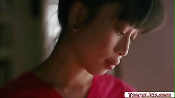 Asian Masseuse let Ariel licks her pussy