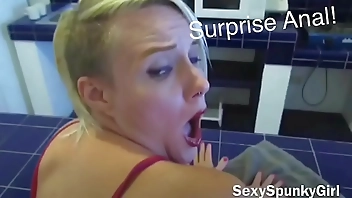 Anal Surprise While She Cleans The Kitchen: I Fuck Her Ass With No Warning!