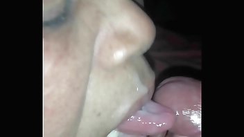 Ebony Granny eats cum