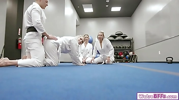 Blonde facesits bff while gf gets fucked